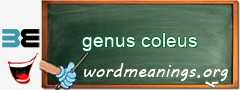 WordMeaning blackboard for genus coleus